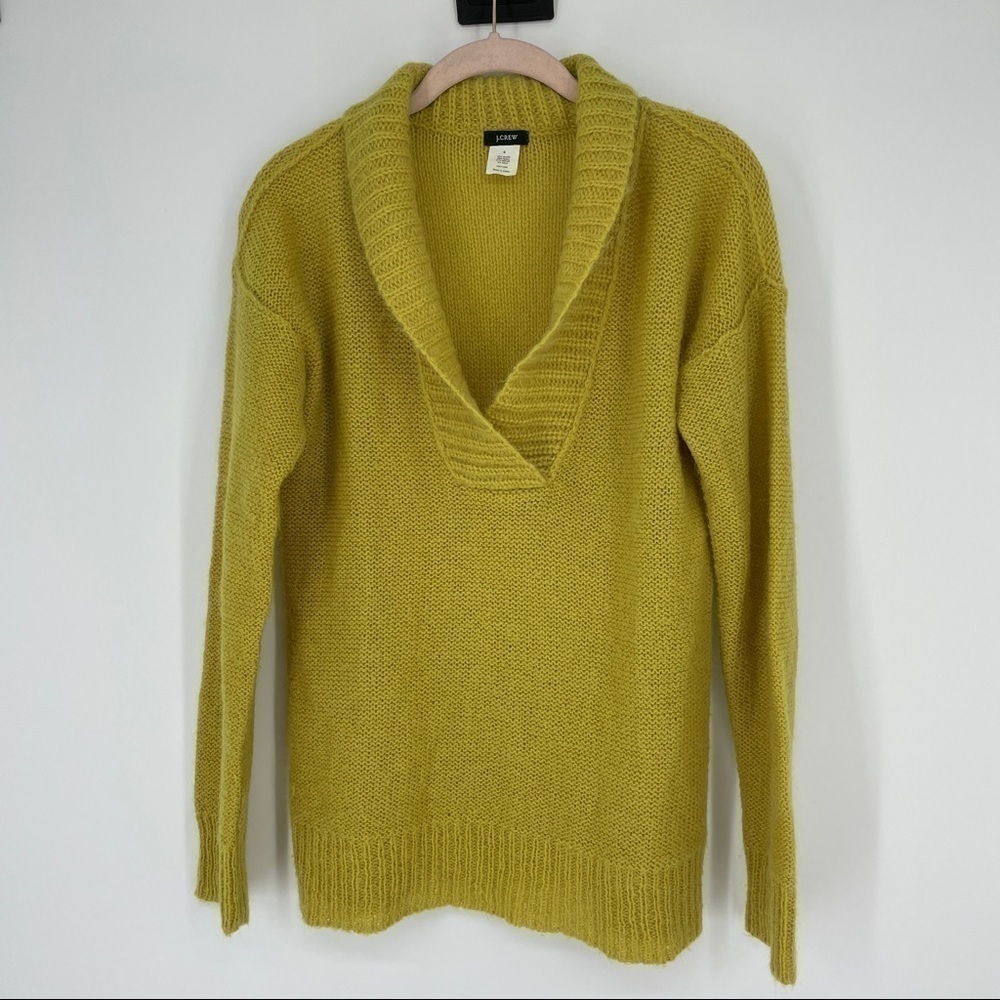 J.Crew Women's Mustard Knitted Sweater Mohair  blend